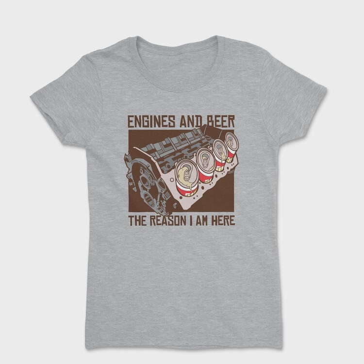 Engine and Beer, Women's T-Shirt