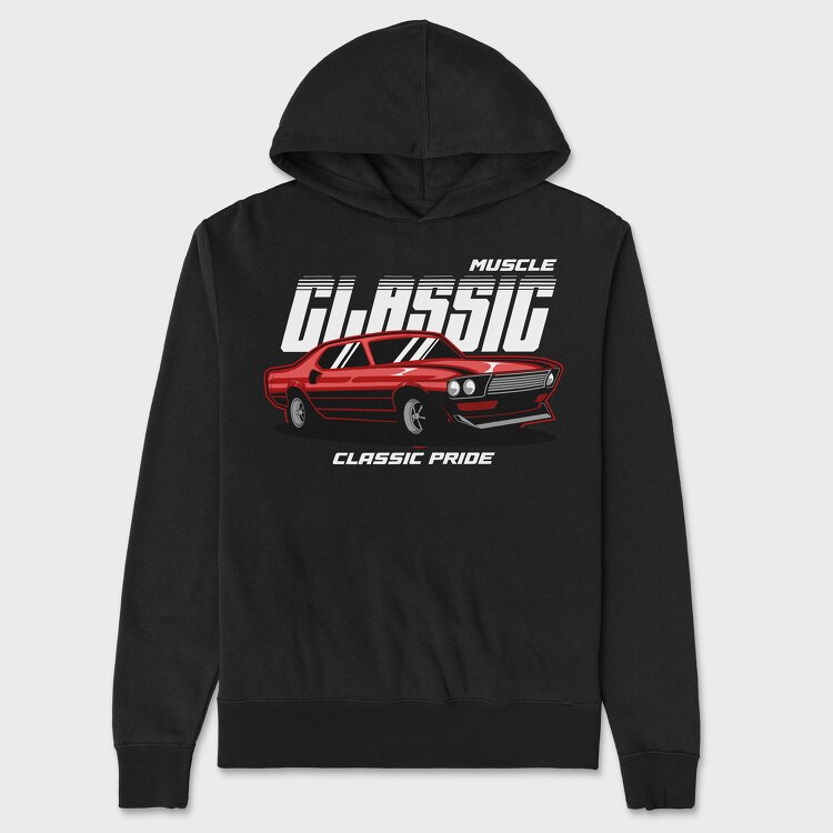 Old Hotrod Classic Car, Unisex Men's Hoodie