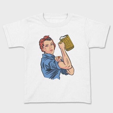 Beer Woman, Kids' T-Shirt