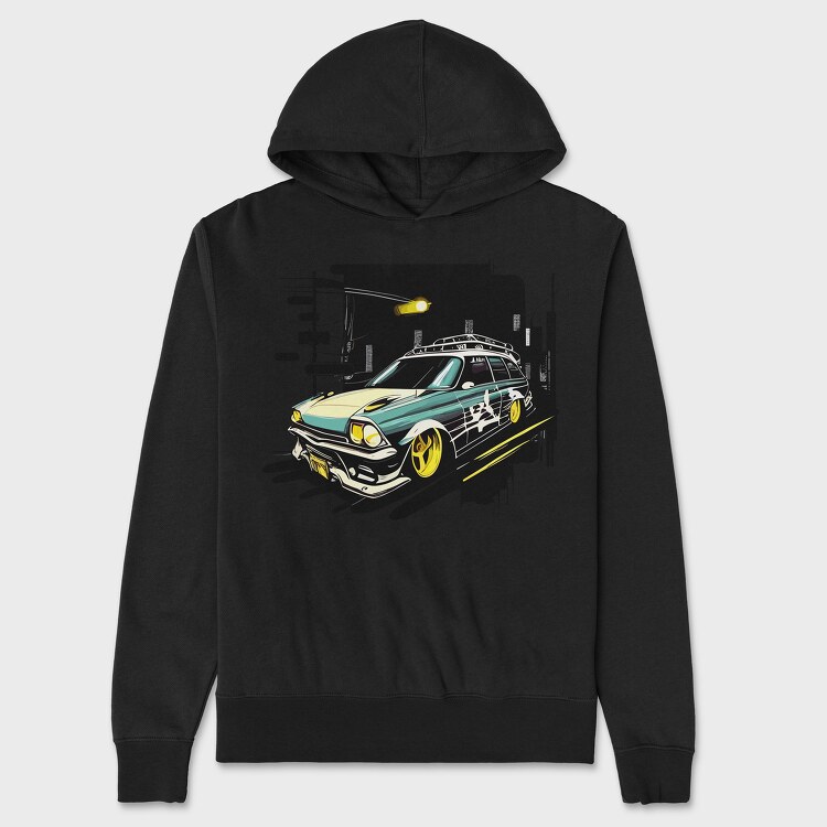 Custom Classic Car Night Hovering, Unisex Men's Hoodie