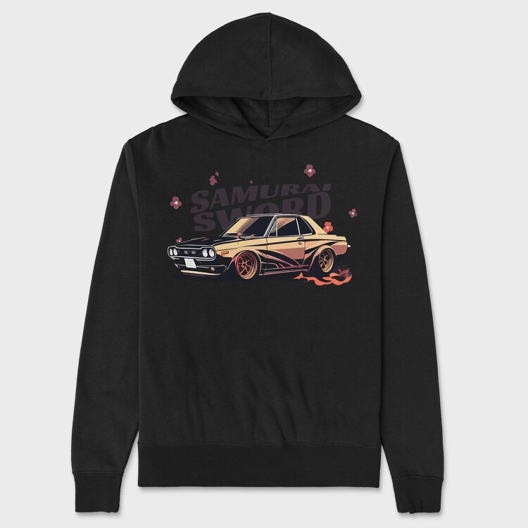 Car Jdm Japan Samurai Sword Flowers, Unisex Men's Hoodie