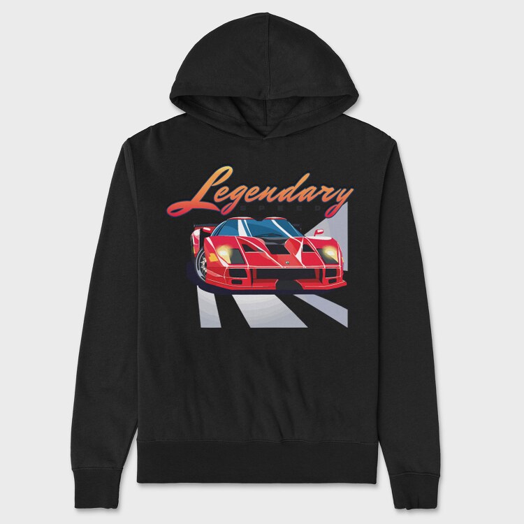 Supercar Front Perspective Legendary Speed, Унисекс Мъжко Суичър