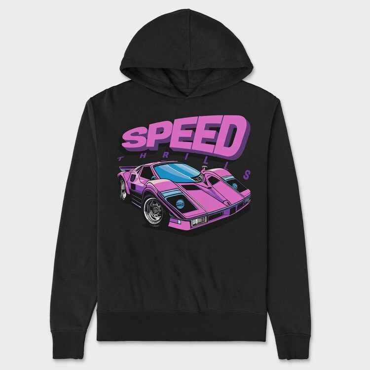 Supercar Retro Speed Thrills, Unisex Men's Hoodie