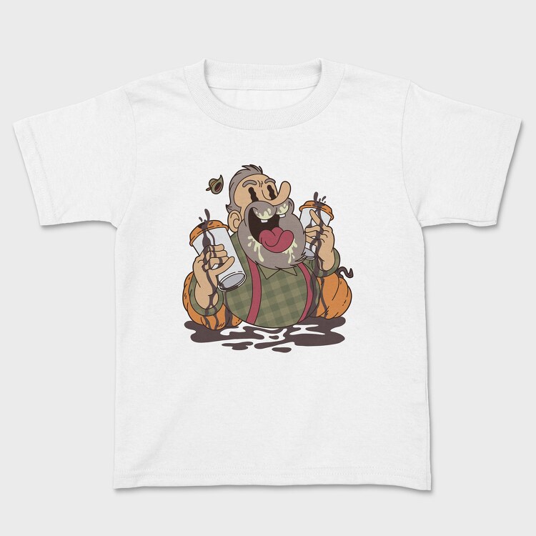 Cartoon Coffee Pumpkin, Kids' T-Shirt