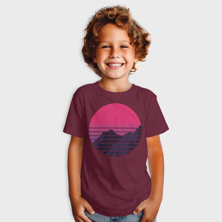 Retro Mountain Sunset, Unisex Men's T-Shirt