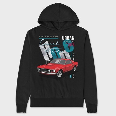 Casual Active Red Car, Унисекс Мъжко Суичър