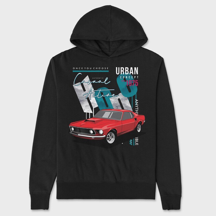 Casual Active Red Car, Унисекс Мъжко Суичър