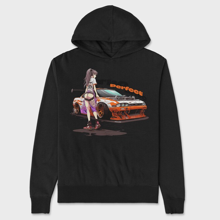 Personalized Car Girl Manga, Unisex Men's Hoodie