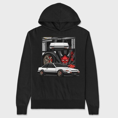 Devil White Car Japan, Unisex Men's Hoodie