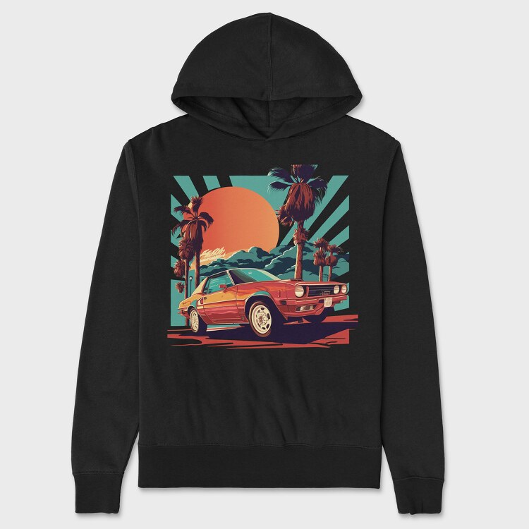 Classic Car Convertible With Scenic, Унисекс Мъжко Суичър
