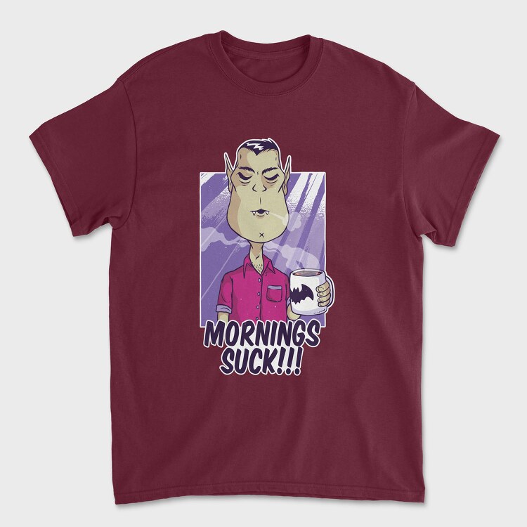 Mornings Suck Vampire, Unisex Men's T-Shirt