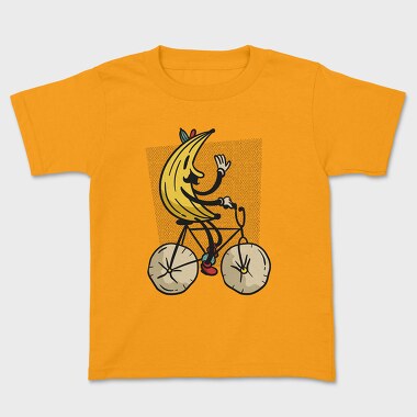 Banana Riding Bike, Kids' T-Shirt