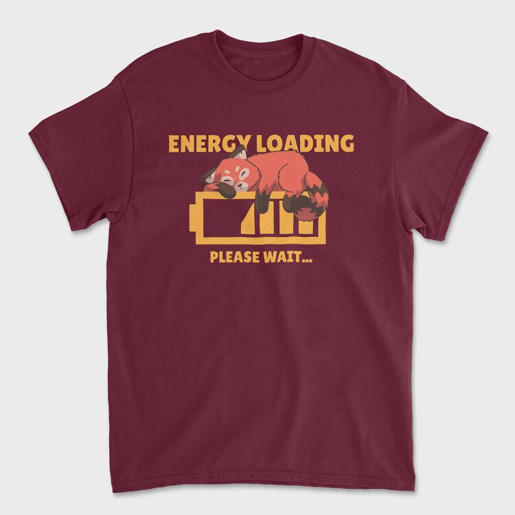 Red Panda Energy Loading, Unisex Men's T-Shirt