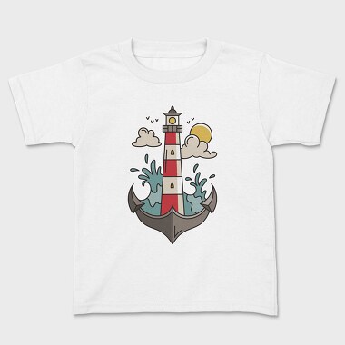 Kids' T-Shirt, Anchor Lighthouse