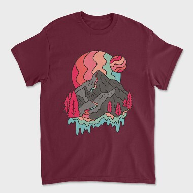 Mountain Rainbow Planets, Unisex Men's T-Shirt