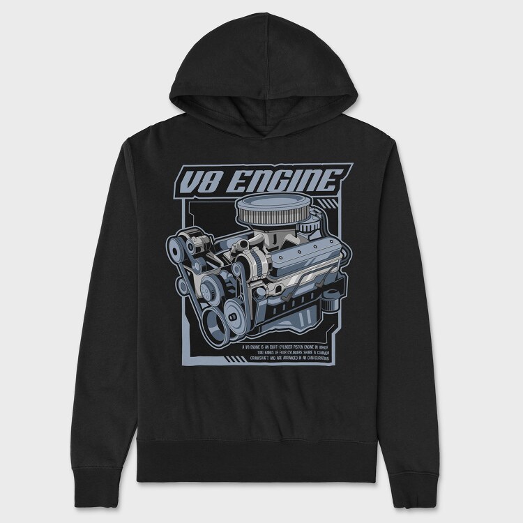 V8 Engine, Unisex Men's Hoodie