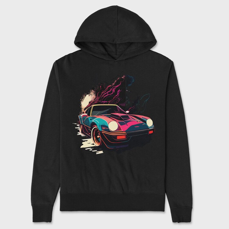Classic Racing Car Explosion Colors Smoke, Unisex Men's Hoodie