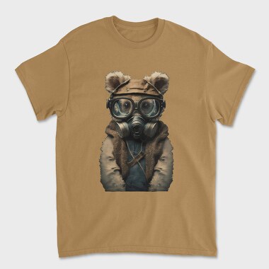 Unisex Men's T-Shirt, Gas Mask Teddy