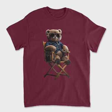 Teddy Bear on Chair, Unisex Men's T-Shirt