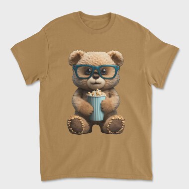Унисекс Мъжка Тениска, Teddy Bear Popcorn