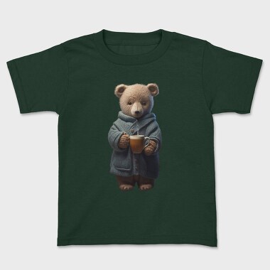 Teddy Morning Coffee, Kids' T-Shirt