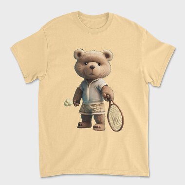 Tennis Teddy Bear, Unisex Men's T-Shirt
