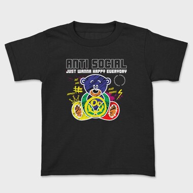 Anti Social Bear, Kids' T-Shirt