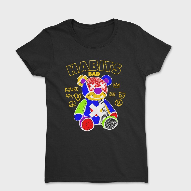 Bad Habits Bear, Women's T-Shirt