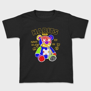 Bad Habits Bear, Kids' T-Shirt