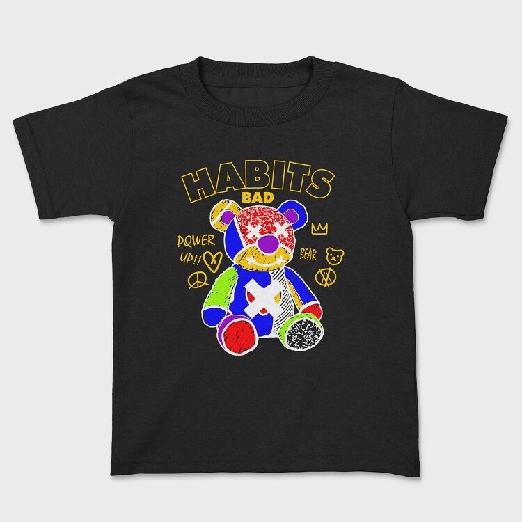 Bad Habits Bear, Kids' T-Shirt