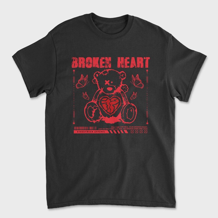 Broken Heart Bear, Unisex Men's T-Shirt