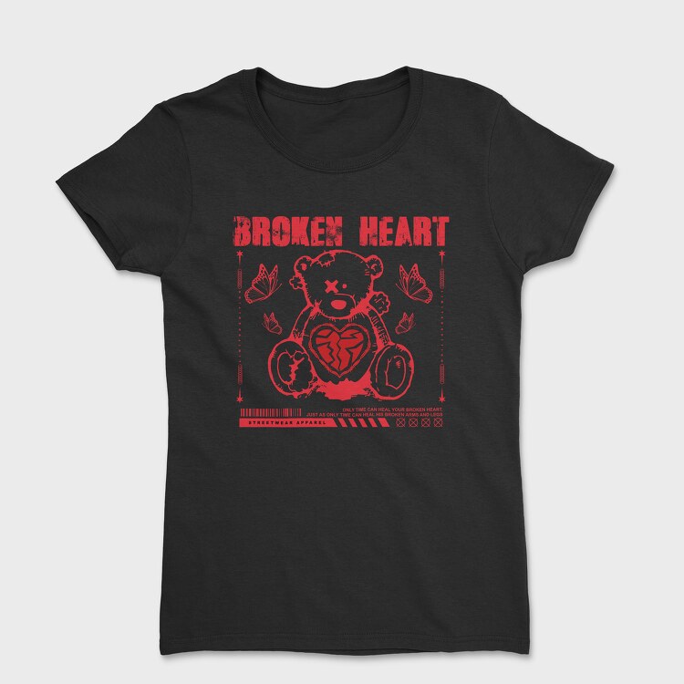 Broken Heart Bear, Women's T-Shirt
