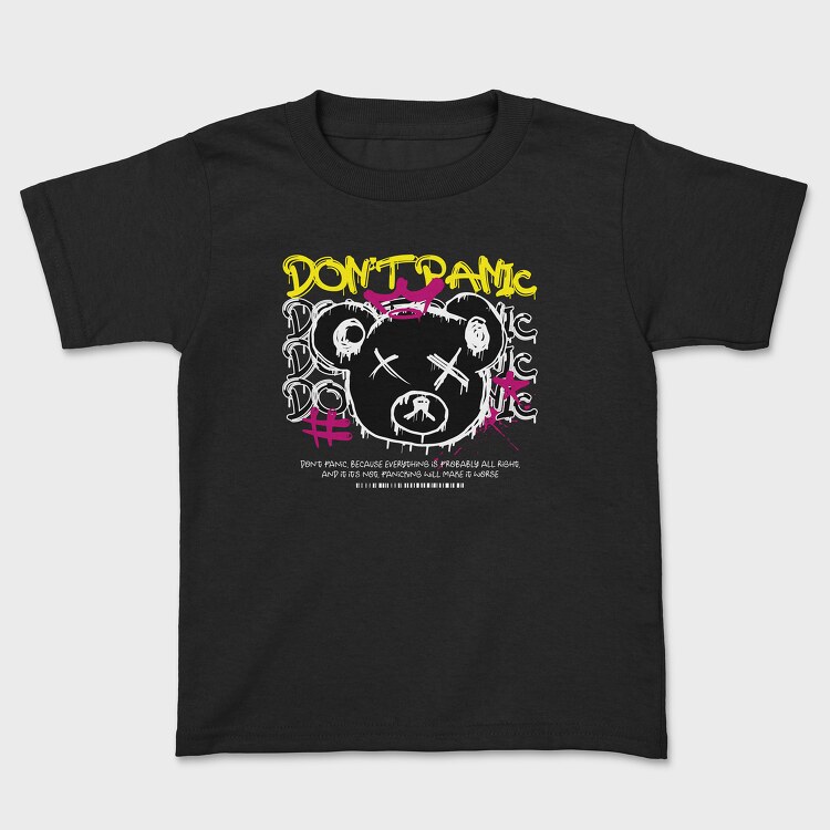 Dont Panic Bear, Kids' T-Shirt