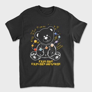 Explore Universe Bear, Unisex Men's T-Shirt
