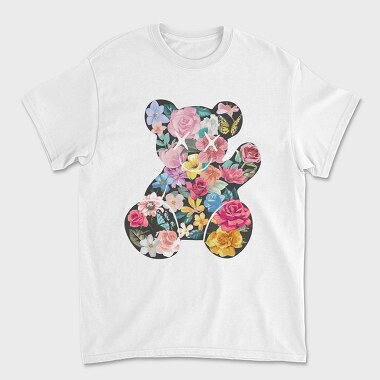 Flowers Teddy Bear, Unisex Men's T-Shirt