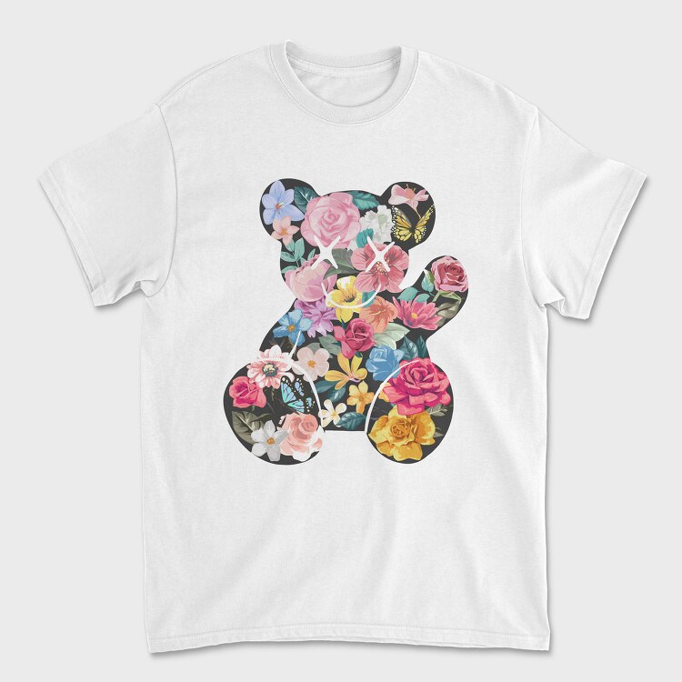 Flowers Teddy Bear, Унисекс Мъжка Тениска