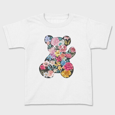 Flowers Teddy Bear, Kids' T-Shirt
