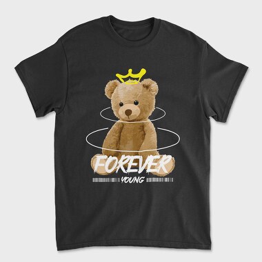 Unisex Men's T-Shirt, Forever Young Bear