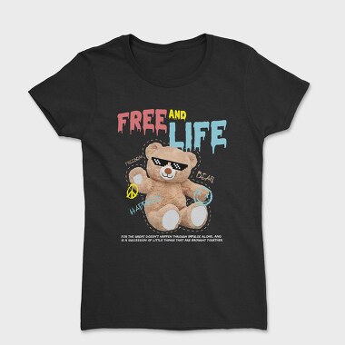 Free Life Bear, Women's T-Shirt