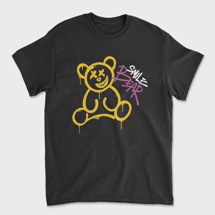 Graffiti Smile Bear, Унисекс Мъжка Тениска