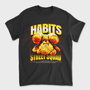 Habits Bear, Unisex Men's T-Shirt