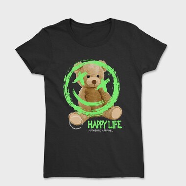 Happy Life Bear, Women's T-Shirt