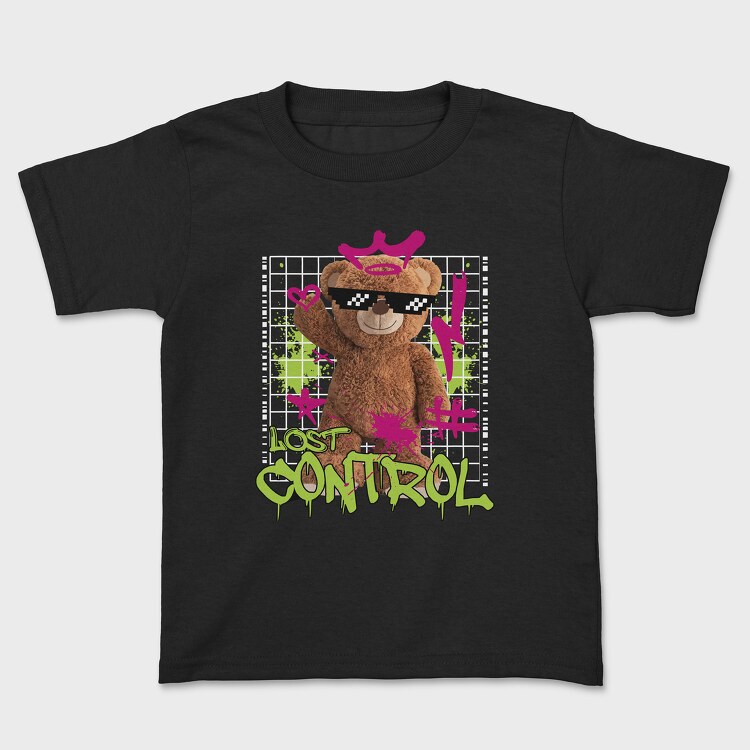 Lost Control Bear, Kids' T-Shirt