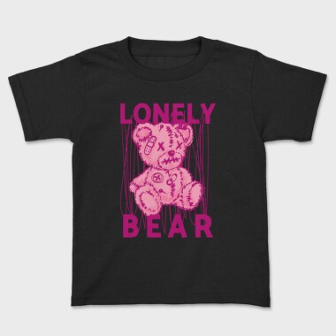 Kids' T-Shirt, Pink Lonely Bear
