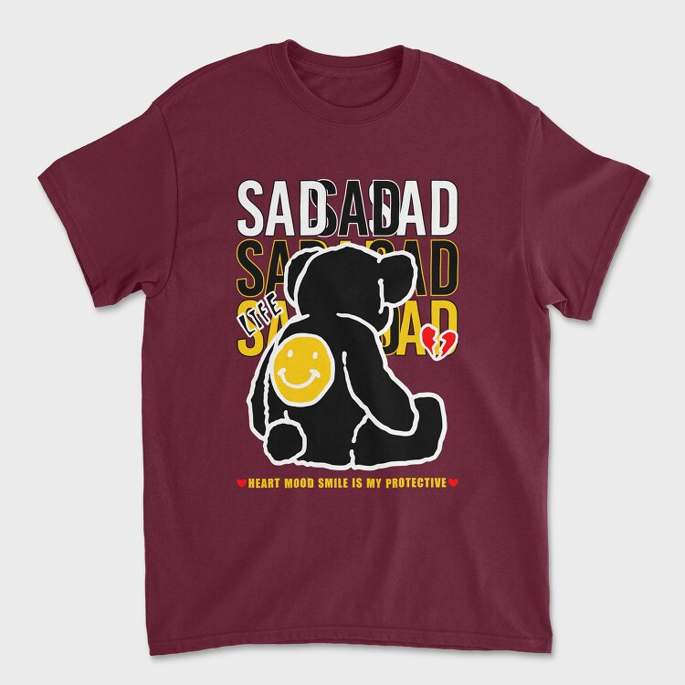 Sad Life Bear, Unisex Men's T-Shirt