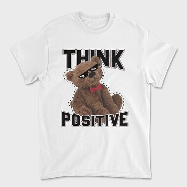 Unisex Men's T-Shirt, Think Positive Bear