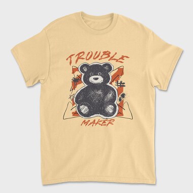 Trouble Maker Bear, Unisex Men's T-Shirt