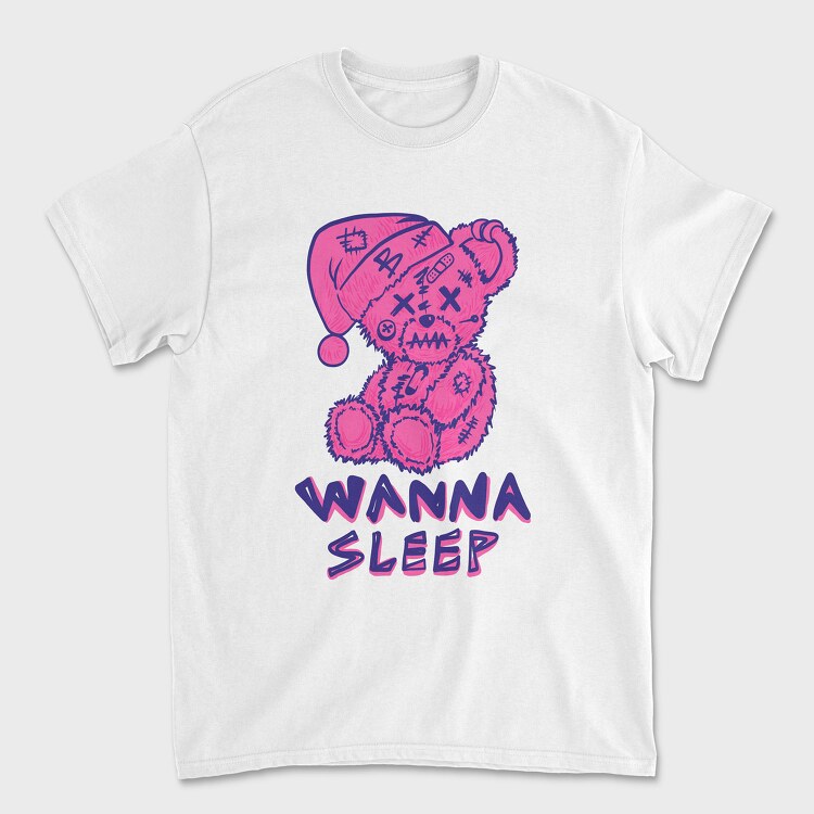 Wanna Sleep Bear, Unisex Men's T-Shirt