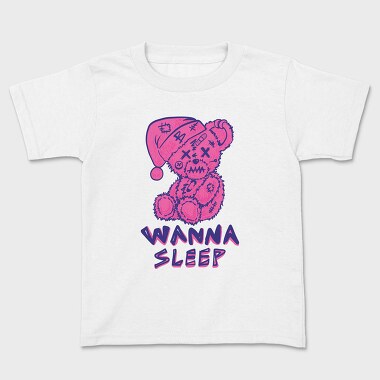 Wanna Sleep Bear, Kids' T-Shirt