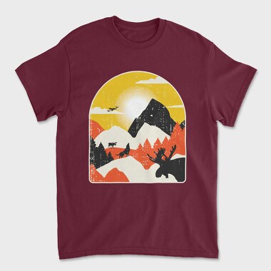 Mountains Wolf Moose, Unisex Men's T-Shirt